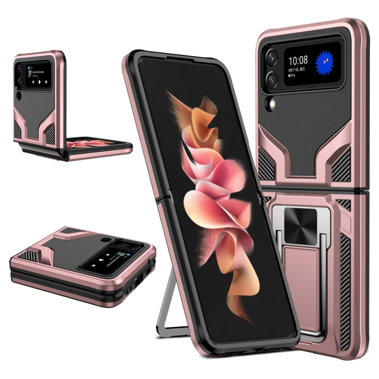 Custodia per telefono antiurto per armatura magnetica con cavalletto 2 in 1, For Samsung Galaxy Z Flip4