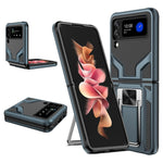 Custodia per telefono antiurto per armatura magnetica con cavalletto 2 in 1, For Samsung Galaxy Z Flip4