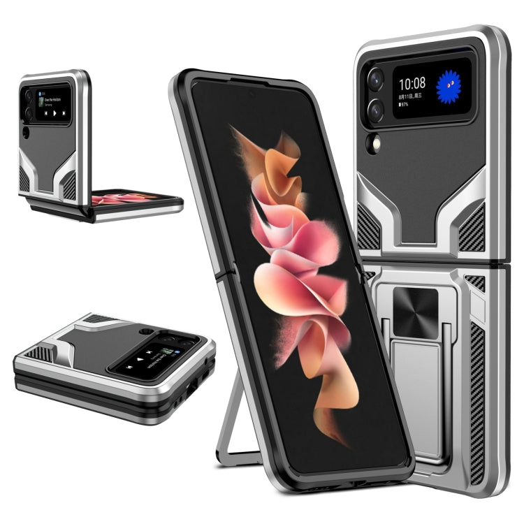 Custodia per telefono antiurto per armatura magnetica con cavalletto 2 in 1, For Samsung Galaxy Z Flip4