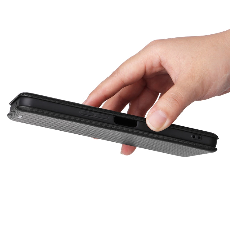 Custodia per telefono in pelle magnetica con trama in fibra di carbonio, For Tone E22, For vivo S12 5G / V23 5G, For Redmi Note 11T Pro / Note 11T Pro+ 5G, For Motorola Moto G42