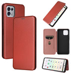 Custodia per telefono in pelle magnetica con trama in fibra di carbonio, For Tone E22, For vivo S12 5G / V23 5G, For Redmi Note 11T Pro / Note 11T Pro+ 5G, For Motorola Moto G42