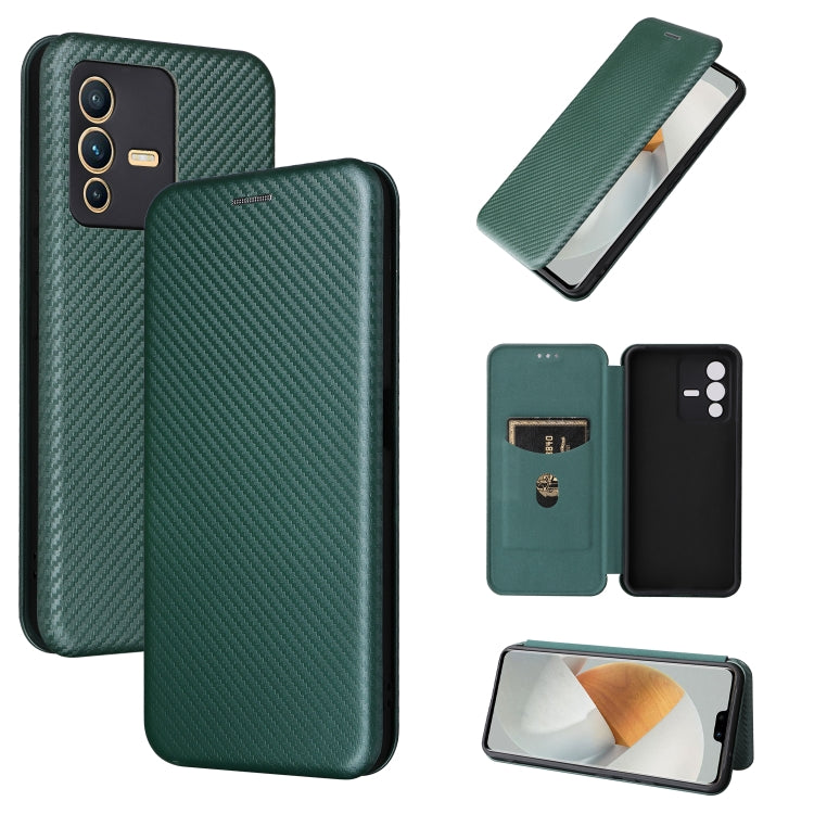 Custodia per telefono in pelle magnetica con trama in fibra di carbonio, For Tone E22, For vivo S12 5G / V23 5G, For Redmi Note 11T Pro / Note 11T Pro+ 5G, For Motorola Moto G42
