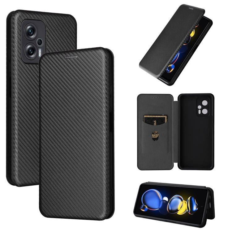 Custodia per telefono in pelle magnetica con trama in fibra di carbonio, For Tone E22, For vivo S12 5G / V23 5G, For Redmi Note 11T Pro / Note 11T Pro+ 5G, For Motorola Moto G42