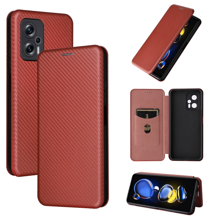 Custodia per telefono in pelle magnetica con trama in fibra di carbonio, For Tone E22, For vivo S12 5G / V23 5G, For Redmi Note 11T Pro / Note 11T Pro+ 5G, For Motorola Moto G42