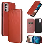 Custodia per telefono in pelle magnetica con trama in fibra di carbonio, For Tone E22, For vivo S12 5G / V23 5G, For Redmi Note 11T Pro / Note 11T Pro+ 5G, For Motorola Moto G42
