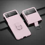 Custodia per telefono PC Feel Ring spruzzata d'olio, For Samsung Galaxy Z Flip4