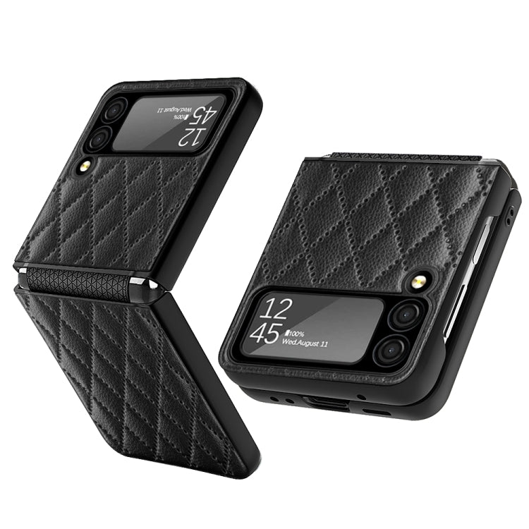 Custodia per telefono con cerniera a reticolo diamantato, For Samsung Galaxy Z Flip4