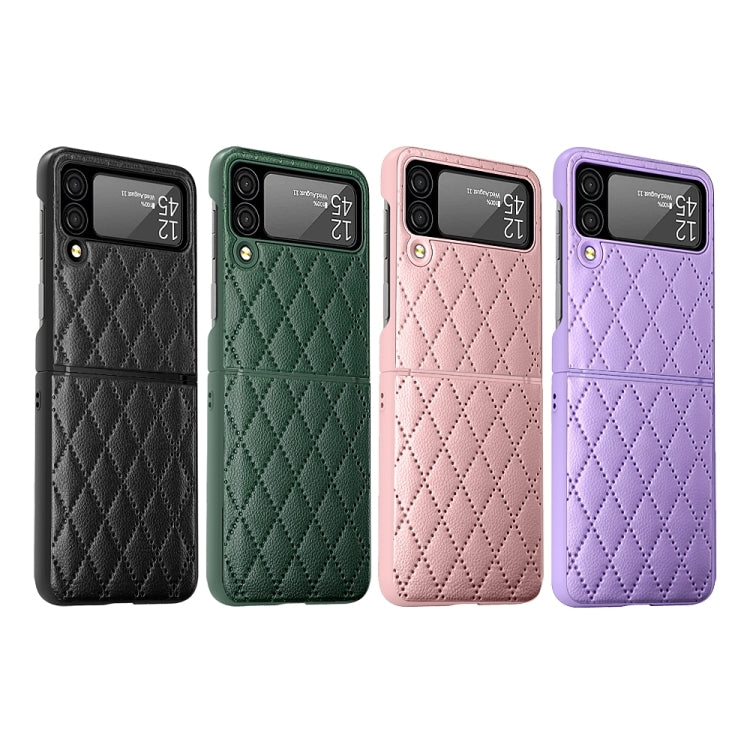 Custodia per telefono con cerniera a reticolo diamantato, For Samsung Galaxy Z Flip4