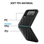 Custodia per telefono con cerniera a reticolo diamantato, For Samsung Galaxy Z Flip4
