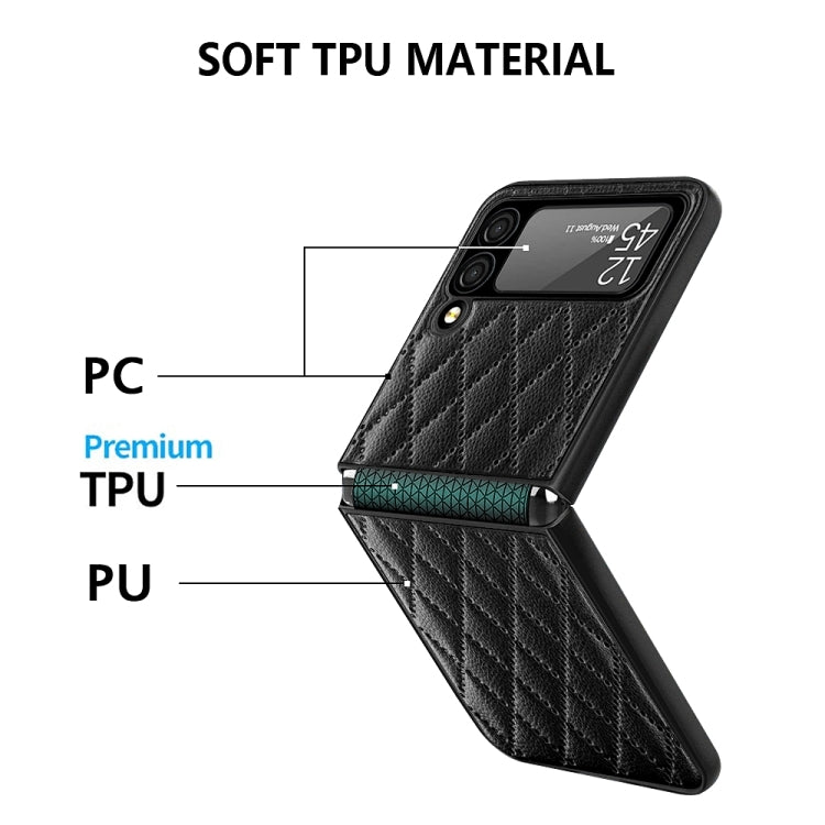Custodia per telefono con cerniera a reticolo diamantato, For Samsung Galaxy Z Flip4