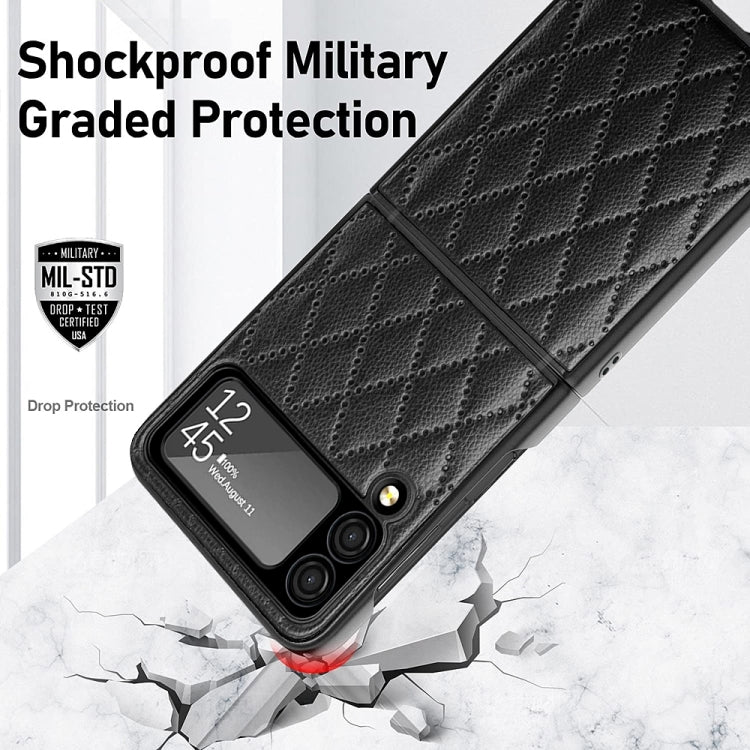 Custodia per telefono con cerniera a reticolo diamantato, For Samsung Galaxy Z Flip4