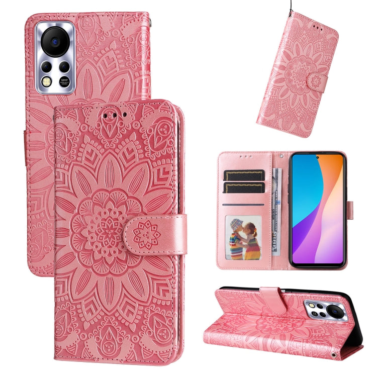 Custodia per telefono in pelle di girasole goffrata, For Infinix Hot 11s NFC, For Infinix Hot 11, For Infinix Hot 11s, For Infinix Hot 12i
