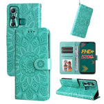 Custodia per telefono in pelle di girasole goffrata, For Infinix Hot 11s NFC, For Infinix Hot 11, For Infinix Hot 11s, For Infinix Hot 12i