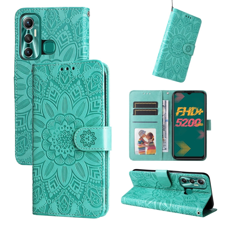 Custodia per telefono in pelle di girasole goffrata, For Infinix Hot 11s NFC, For Infinix Hot 11, For Infinix Hot 11s, For Infinix Hot 12i