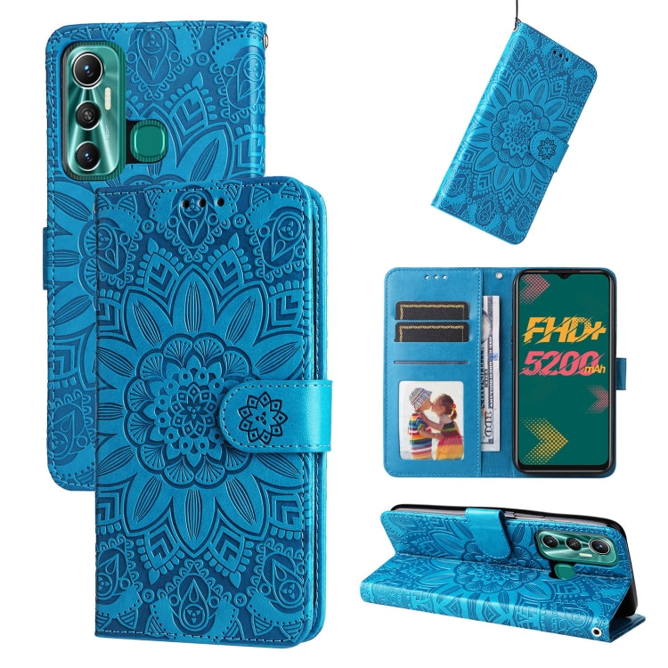 Custodia per telefono in pelle di girasole goffrata, For Infinix Hot 11s NFC, For Infinix Hot 11, For Infinix Hot 11s, For Infinix Hot 12i