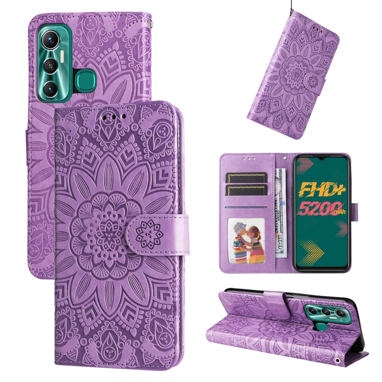 Custodia per telefono in pelle di girasole goffrata, For Infinix Hot 11s NFC, For Infinix Hot 11, For Infinix Hot 11s, For Infinix Hot 12i
