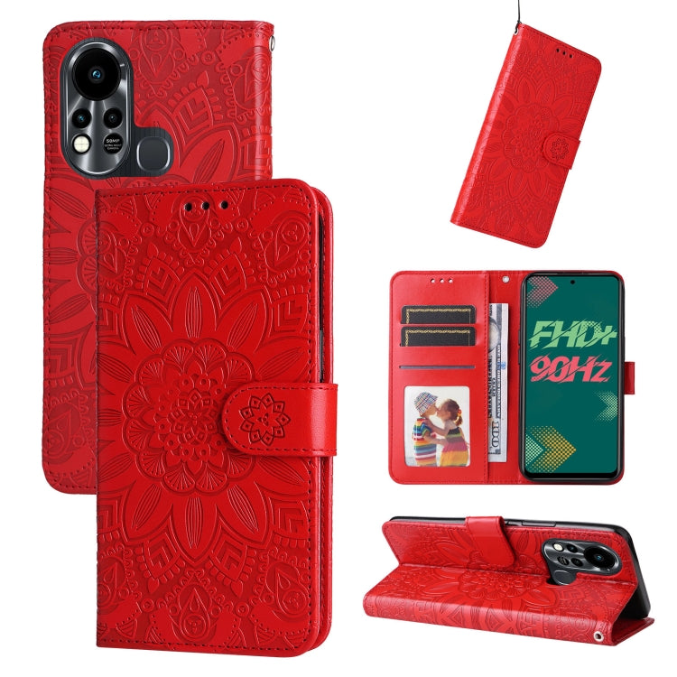 Custodia per telefono in pelle di girasole goffrata, For Infinix Hot 11s NFC, For Infinix Hot 11, For Infinix Hot 11s, For Infinix Hot 12i