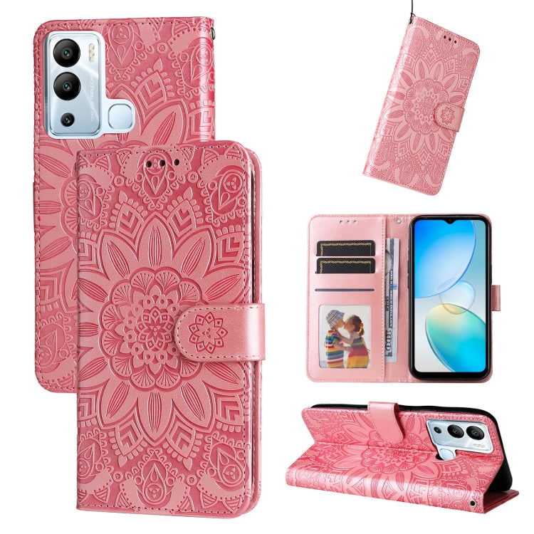 Custodia per telefono in pelle di girasole goffrata, For Infinix Hot 11s NFC, For Infinix Hot 11, For Infinix Hot 11s, For Infinix Hot 12i