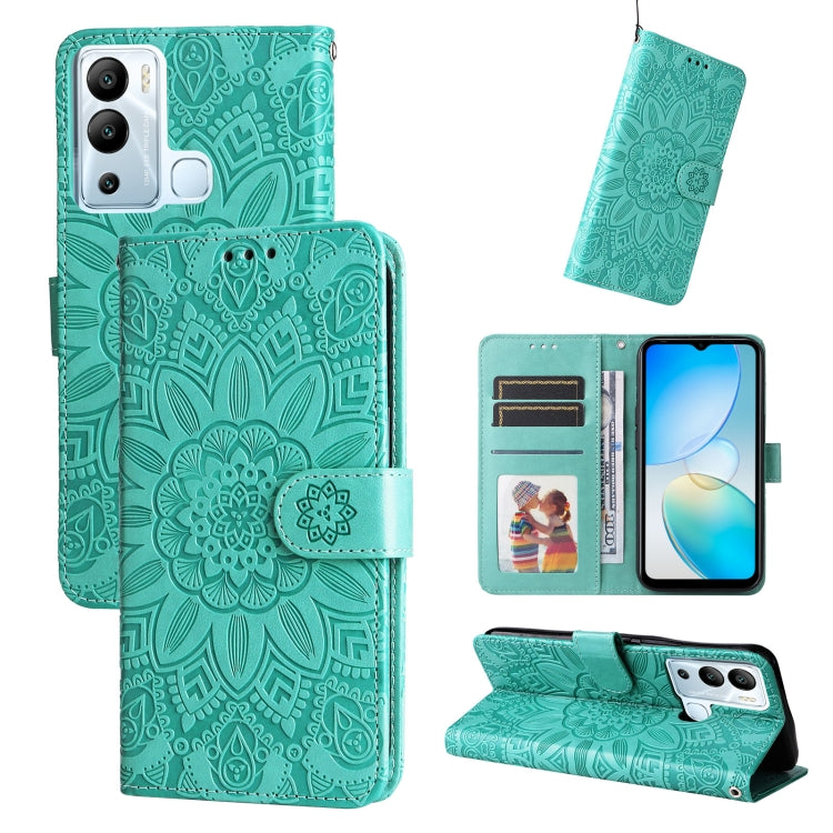 Custodia per telefono in pelle di girasole goffrata, For Infinix Hot 11s NFC, For Infinix Hot 11, For Infinix Hot 11s, For Infinix Hot 12i