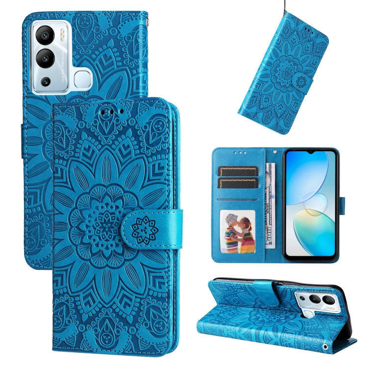Custodia per telefono in pelle di girasole goffrata, For Infinix Hot 11s NFC, For Infinix Hot 11, For Infinix Hot 11s, For Infinix Hot 12i