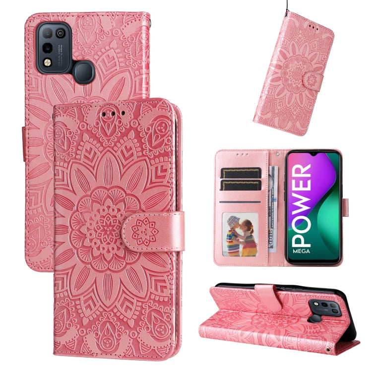 Custodia per telefono in pelle di girasole goffrata, For Infinix Smart 5