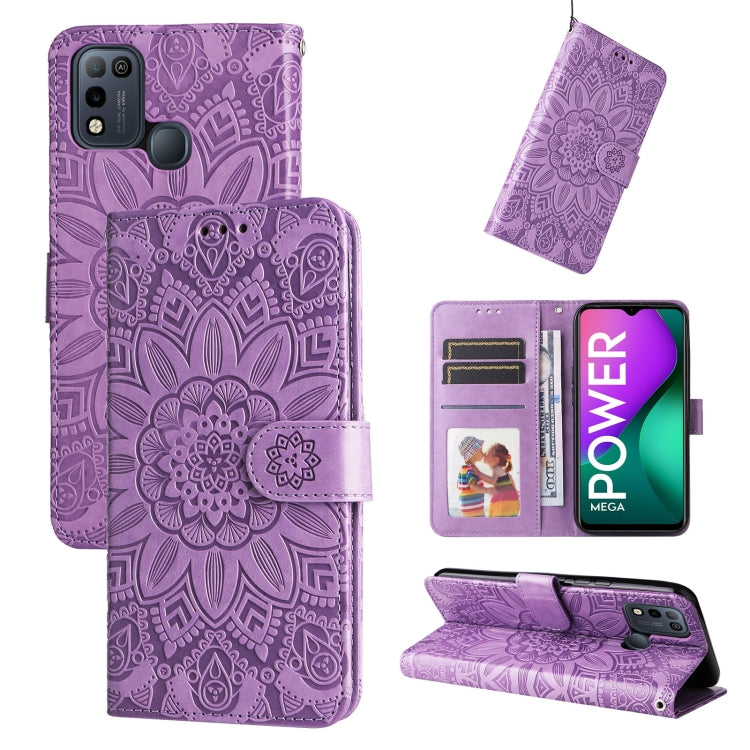 Custodia per telefono in pelle di girasole goffrata, For Infinix Smart 5