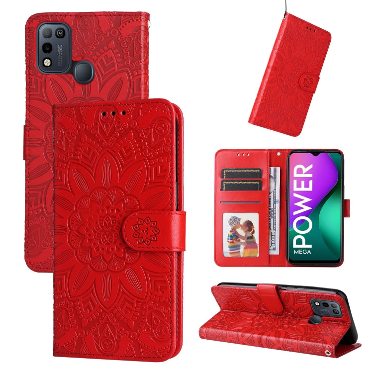Custodia per telefono in pelle di girasole goffrata, For Infinix Smart 5