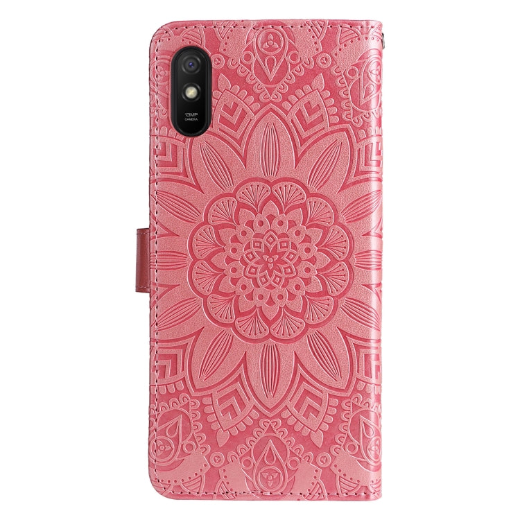 Custodia per telefono in pelle di girasole goffrata, For Xiaomi Redmi 9A, For Xiaomi Redmi 9C / 10A, For Xiaomi Redmi 10C 4G, For Xiaomi Redmi K40 / K40 Pro / Xiaomi Poco F1