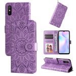 Custodia per telefono in pelle di girasole goffrata, For Xiaomi Redmi 9A, For Xiaomi Redmi 9C / 10A, For Xiaomi Redmi 10C 4G, For Xiaomi Redmi K40 / K40 Pro / Xiaomi Poco F1
