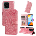 Custodia per telefono in pelle di girasole goffrata, For Xiaomi Redmi 9A, For Xiaomi Redmi 9C / 10A, For Xiaomi Redmi 10C 4G, For Xiaomi Redmi K40 / K40 Pro / Xiaomi Poco F1