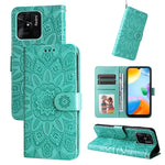 Custodia per telefono in pelle di girasole goffrata, For Xiaomi Redmi 9A, For Xiaomi Redmi 9C / 10A, For Xiaomi Redmi 10C 4G, For Xiaomi Redmi K40 / K40 Pro / Xiaomi Poco F1