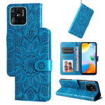 Custodia per telefono in pelle di girasole goffrata, For Xiaomi Redmi 9A, For Xiaomi Redmi 9C / 10A, For Xiaomi Redmi 10C 4G, For Xiaomi Redmi K40 / K40 Pro / Xiaomi Poco F1