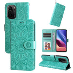 Custodia per telefono in pelle di girasole goffrata, For Xiaomi Redmi 9A, For Xiaomi Redmi 9C / 10A, For Xiaomi Redmi 10C 4G, For Xiaomi Redmi K40 / K40 Pro / Xiaomi Poco F1