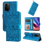 Custodia per telefono in pelle di girasole goffrata, For Xiaomi Redmi 9A, For Xiaomi Redmi 9C / 10A, For Xiaomi Redmi 10C 4G, For Xiaomi Redmi K40 / K40 Pro / Xiaomi Poco F1