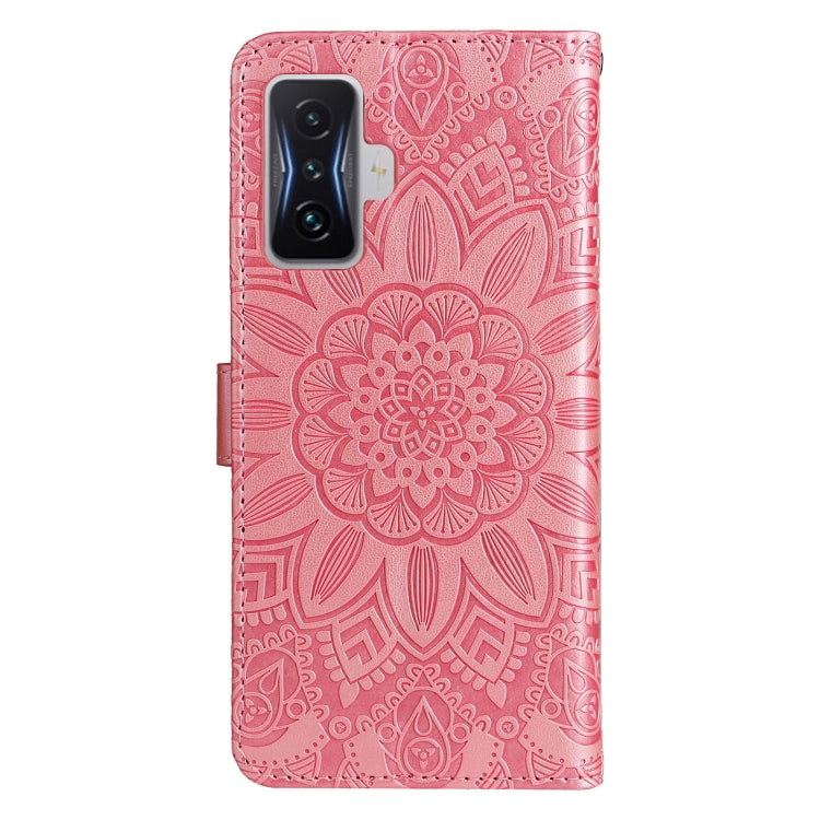 Custodia per telefono in pelle di girasole goffrata, For Xiaomi Redmi K50 Gaming 5G, For Xiaomi Redmi Note 10 Pro 5G, For Xiaomi Redmi Note 9 4G Foreign Version / 10X 4G, For Xiaomi Redmi Note 9S