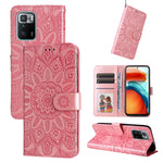 Custodia per telefono in pelle di girasole goffrata, For Xiaomi Redmi K50 Gaming 5G, For Xiaomi Redmi Note 10 Pro 5G, For Xiaomi Redmi Note 9 4G Foreign Version / 10X 4G, For Xiaomi Redmi Note 9S
