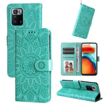 Custodia per telefono in pelle di girasole goffrata, For Xiaomi Redmi K50 Gaming 5G, For Xiaomi Redmi Note 10 Pro 5G, For Xiaomi Redmi Note 9 4G Foreign Version / 10X 4G, For Xiaomi Redmi Note 9S