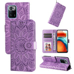 Custodia per telefono in pelle di girasole goffrata, For Xiaomi Redmi K50 Gaming 5G, For Xiaomi Redmi Note 10 Pro 5G, For Xiaomi Redmi Note 9 4G Foreign Version / 10X 4G, For Xiaomi Redmi Note 9S
