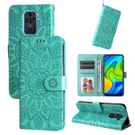 Custodia per telefono in pelle di girasole goffrata, For Xiaomi Redmi K50 Gaming 5G, For Xiaomi Redmi Note 10 Pro 5G, For Xiaomi Redmi Note 9 4G Foreign Version / 10X 4G, For Xiaomi Redmi Note 9S