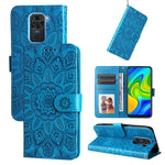 Custodia per telefono in pelle di girasole goffrata, For Xiaomi Redmi K50 Gaming 5G, For Xiaomi Redmi Note 10 Pro 5G, For Xiaomi Redmi Note 9 4G Foreign Version / 10X 4G, For Xiaomi Redmi Note 9S