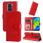 Custodia per telefono in pelle di girasole goffrata, For Xiaomi Redmi K50 Gaming 5G, For Xiaomi Redmi Note 10 Pro 5G, For Xiaomi Redmi Note 9 4G Foreign Version / 10X 4G, For Xiaomi Redmi Note 9S