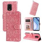 Custodia per telefono in pelle di girasole goffrata, For Xiaomi Redmi K50 Gaming 5G, For Xiaomi Redmi Note 10 Pro 5G, For Xiaomi Redmi Note 9 4G Foreign Version / 10X 4G, For Xiaomi Redmi Note 9S