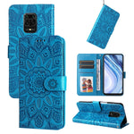 Custodia per telefono in pelle di girasole goffrata, For Xiaomi Redmi K50 Gaming 5G, For Xiaomi Redmi Note 10 Pro 5G, For Xiaomi Redmi Note 9 4G Foreign Version / 10X 4G, For Xiaomi Redmi Note 9S