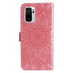 Custodia per telefono in pelle di girasole goffrata, For Xiaomi Redmi Note 10 4G / Note 10S 4G, For Xiaomi Redmi Note 10 5G, For Xiaomi Redmi Note 10 Pro / Note 10 Pro Max, For Xiaomi Redmi Note 11 5G  / Poco M4 Pro 5G