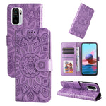 Custodia per telefono in pelle di girasole goffrata, For Xiaomi Redmi Note 10 4G / Note 10S 4G, For Xiaomi Redmi Note 10 5G, For Xiaomi Redmi Note 10 Pro / Note 10 Pro Max, For Xiaomi Redmi Note 11 5G  / Poco M4 Pro 5G