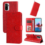 Custodia per telefono in pelle di girasole goffrata, For Xiaomi Redmi Note 10 4G / Note 10S 4G, For Xiaomi Redmi Note 10 5G, For Xiaomi Redmi Note 10 Pro / Note 10 Pro Max, For Xiaomi Redmi Note 11 5G  / Poco M4 Pro 5G