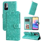 Custodia per telefono in pelle di girasole goffrata, For Xiaomi Redmi Note 10 4G / Note 10S 4G, For Xiaomi Redmi Note 10 5G, For Xiaomi Redmi Note 10 Pro / Note 10 Pro Max, For Xiaomi Redmi Note 11 5G  / Poco M4 Pro 5G