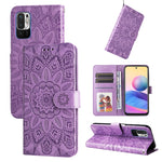 Custodia per telefono in pelle di girasole goffrata, For Xiaomi Redmi Note 10 4G / Note 10S 4G, For Xiaomi Redmi Note 10 5G, For Xiaomi Redmi Note 10 Pro / Note 10 Pro Max, For Xiaomi Redmi Note 11 5G  / Poco M4 Pro 5G