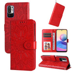 Custodia per telefono in pelle di girasole goffrata, For Xiaomi Redmi Note 10 4G / Note 10S 4G, For Xiaomi Redmi Note 10 5G, For Xiaomi Redmi Note 10 Pro / Note 10 Pro Max, For Xiaomi Redmi Note 11 5G  / Poco M4 Pro 5G
