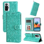 Custodia per telefono in pelle di girasole goffrata, For Xiaomi Redmi Note 10 4G / Note 10S 4G, For Xiaomi Redmi Note 10 5G, For Xiaomi Redmi Note 10 Pro / Note 10 Pro Max, For Xiaomi Redmi Note 11 5G  / Poco M4 Pro 5G